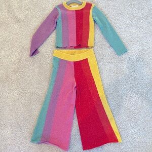 Stella McCartney Girls Multicolor Glitter Sweater and Flare Pant Set